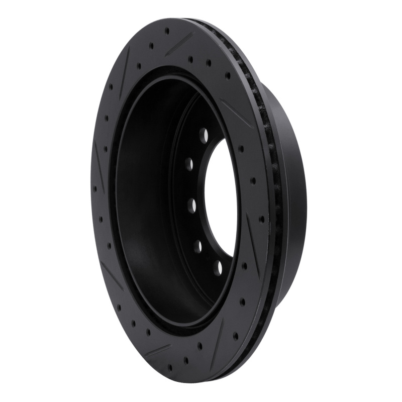 Lexus GX460 Brake Rotor (1) - Rear Right - R1 Concepts - Drilled & Slotted - Black - `10-`24